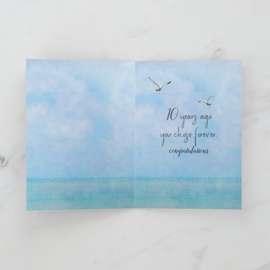 Happy 10th Jubileum Tropical Window Kaart (Binnen)