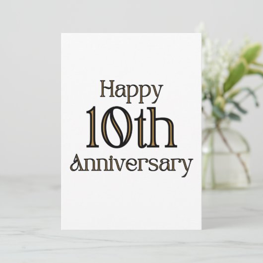 Happy 10th Jubileum Uitnodiging (Staand voorkant)