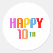 Happy 10th ronde sticker (Voorkant)