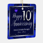 Happy 10th Wedding Jubileum - Aangepaste naam Keramisch Ornament (Rechts)