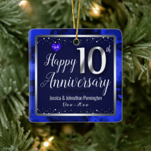 Happy 10th Wedding Jubileum Foto Keramisch Ornament