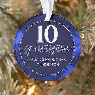 Happy 10th Wedding Jubileum One Foto Ornament