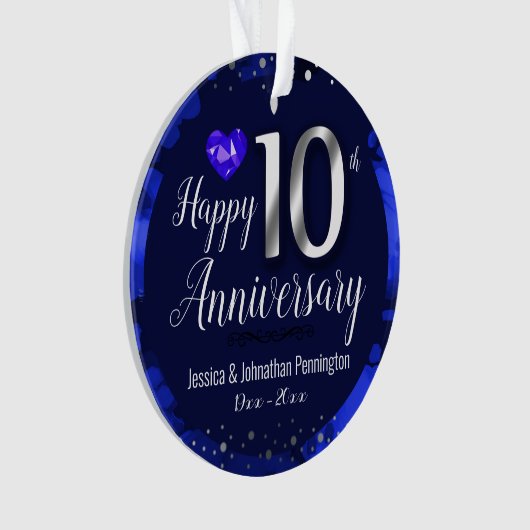 Happy 10th Wedding Jubileum Ornament (voorkant)