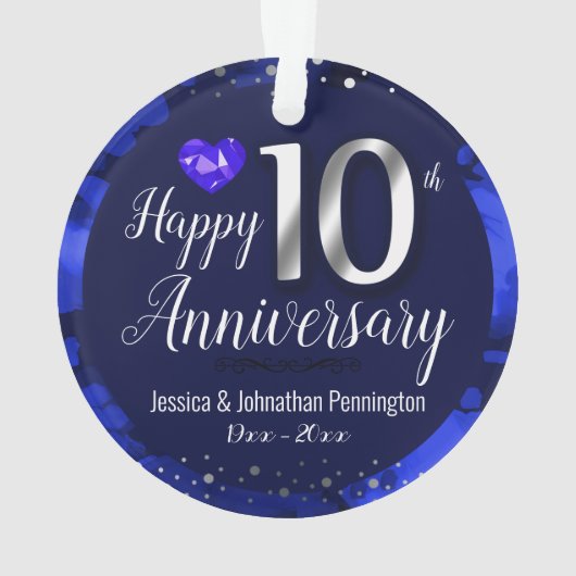 Happy 10th Wedding Jubileum Ornament (achterkant)