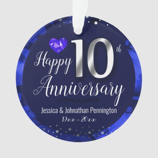 Happy 10th Wedding Jubileum Ornament (voorkant)