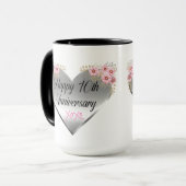 Happy 10th Wedding Jubileum Two-Toned Mok 15oz (Voorkant links)