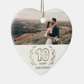Happy 10th Year Jubileum Gift for Couple Keramisch Ornament (Rechts)