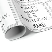 HAPPY 11TH BIRTHDAY; Art Deco Style; aangepaste na Cadeaupapier (Rol Hoek)