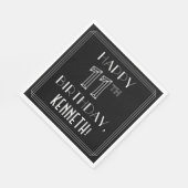 HAPPY 11TH BIRTHDAY; Art Deco Style; aangepaste na Servet (Hoek)