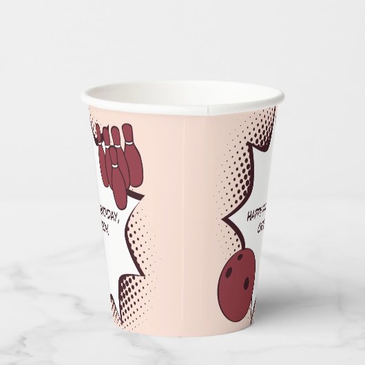 Happy 11th Birthday Bowling Party Papieren Bekers (Rechts)