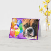 Happy 11th Birthday Boxer Dog greeting card Kaart (Gele Bloem)
