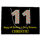 Happy 11th Birthday & Merry Kerstmis, aangepaste n Groot Cadeauzakje (Achterkant)