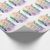 Happy 11th Birthday (roze) Cadeaupapier (Hoek)