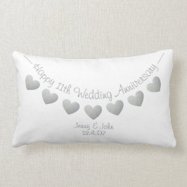 Happy 11th Wedding Jubileum Steel harten Kussen