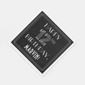 HAPPY 12TH BIRTHDAY; Art Deco Style; aangepaste na Servet (Hoek)