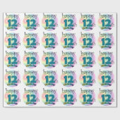 Happy 12th Birthday Cadeaupapier (Vlak)