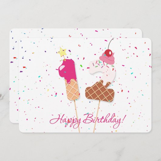 Happy 12th Birthday Feestdagenkaart (Voorkant / Achterkant)