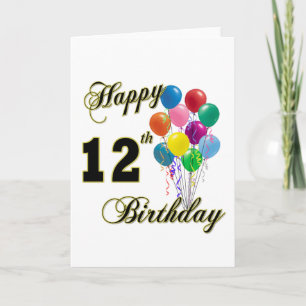 Happy 12th Birthday Gifts en Birthday Apparel Kaart