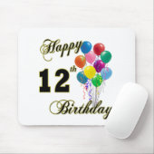Happy 12th Birthday Gifts en Birthday Apparel Muismat (Met muis)