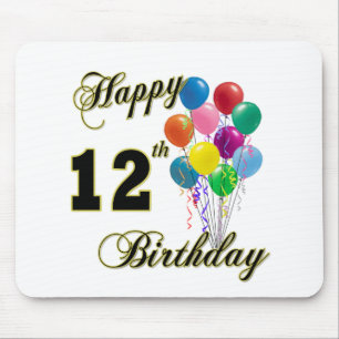 Happy 12th Birthday Gifts en Birthday Apparel Muismat