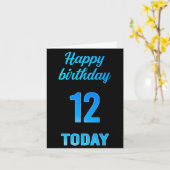 Happy 12th Birthday Great Black and blue boy Kaart (Gele Bloem)