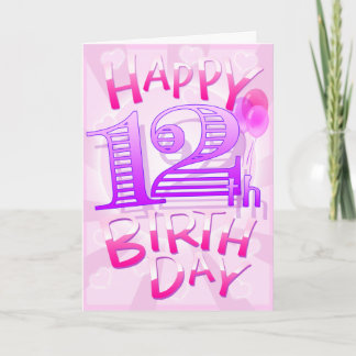 Happy 12th Birthday Kaart