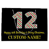 Happy 12th Birthday & Merry Kerstmis, aangepaste n Groot Cadeauzakje (Achterkant)