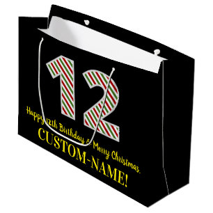 Happy 12th Birthday & Merry Kerstmis, aangepaste n Groot Cadeauzakje