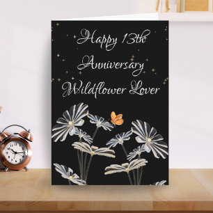 Happy 13e Jubileum Kaart Wildflower Lover Vrouw