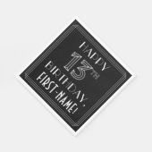 HAPPY 13TH BIRTHDAY; Art Deco Style; aangepaste na Servet (Hoek)