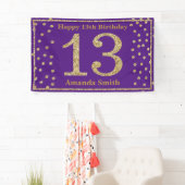 Happy 13th Birthday Banner Paars en Gold Glitter (Insitu)