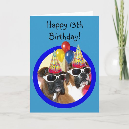 Happy 13th Birthday boxers wenskaart Kaart (Voorkant)