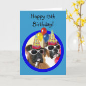 Happy 13th Birthday boxers wenskaart Kaart (Gele Bloem)