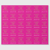 Happy 13th Birthday Gold Glitter en Hot Pink Cadeaupapier (Vlak)