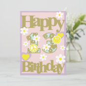 Happy 13th Birthday – Meisjes Kaart met bloemen (Staand voorkant)