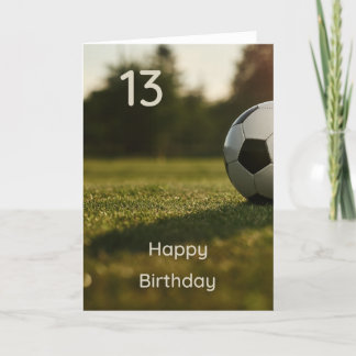 Happy 13th Birthday Soccer Football Wenskaart Kaart