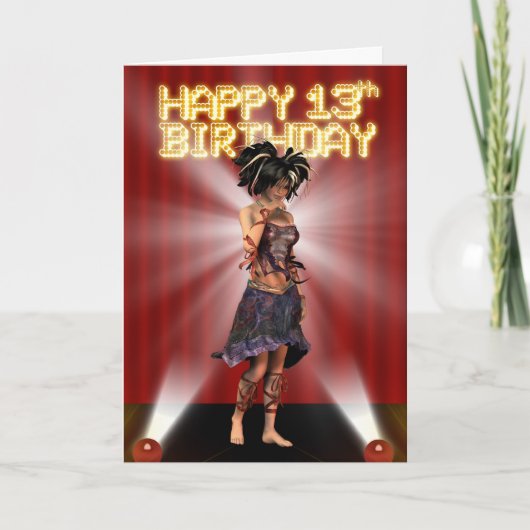 Happy 13th Birthday Tiener ster deva op het podium Kaart (Voorkant)