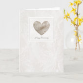 Happy 13th Jubileum Lace stijl hart Kaart (Gele Bloem)