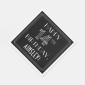 HAPPY 14th BIRTHDAY; Art Deco Style; aangepaste na Servet (Hoek)