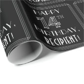 HAPPY 14TH BIRTHDAY; Art Deco Style met aangepaste Cadeaupapier (Rol Hoek)