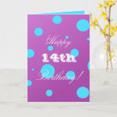 Happy 14th Birthday Card for Girl Kaart (Gele Bloem)