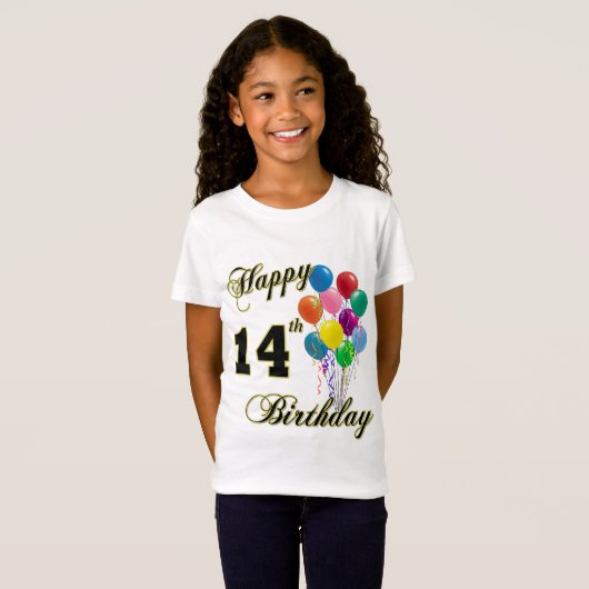Happy 14th Birthday T-Shirt (Voorkant volledig)
