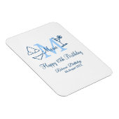 Happy 15th Birthday blue voeg naam monogram bikini Magneet (Rechterzijde)