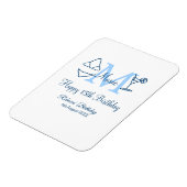 Happy 15th Birthday blue voeg naam monogram bikini Magneet (Linkerzijde)