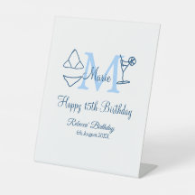 Happy 15th Birthday blue voeg naam monogram bikini