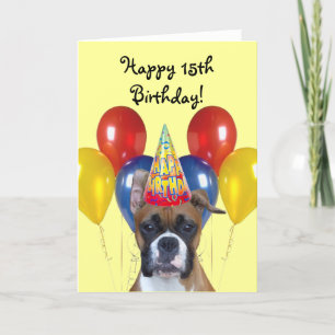 Happy 15th Birthday Boxer wenskaart Kaart