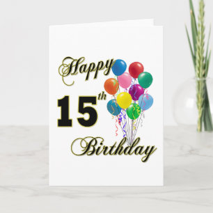 Happy 15th Birthday Gifts en Birthday Apparel Kaart