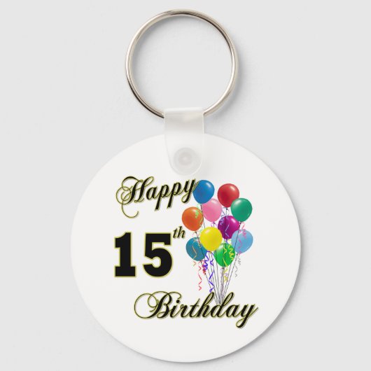 Happy 15th Birthday Gifts en Birthday Apparel Sleutelhanger (Voorkant)