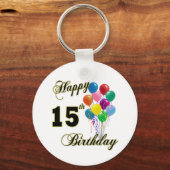 Happy 15th Birthday Gifts en Birthday Apparel Sleutelhanger (Voorkant)