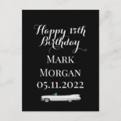 Happy 15th Birthday Kaart Cadeau idee boy zwart wi (Voorkant)